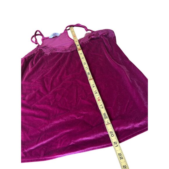 Nine West Y2K Velvet Camisole Top Womens Medium Red Lace Whimsigoth Dark Cottage - Picture 9 of 9